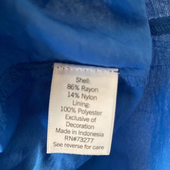 Nine West Womens Royal Blue Puff Sleeve Y2K Preppy Peplum Blouse Top Size XL - Picture 4 of 9